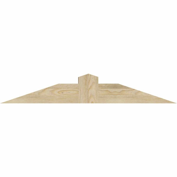 Ekena Millwork Portland Rough Sawn Timber Gable Bracket, Douglas Fir, 36"W x 6"H x 4"D x 4"F, 4/12 Pitch GBW036X06X0404POR00RDF - main